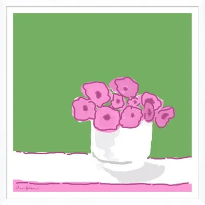 Soicher Marin 'rose Vase In Green' By Dana Gibson - Picture Frame Painting On Paper In Animal Print