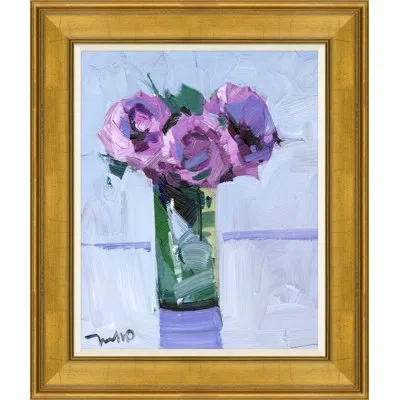 Soicher Marin Roses By Joseph Mota - Picture Frame Painting In Blue;green;purple