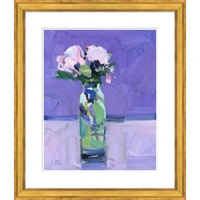 Soicher Marin Roses - Picture Frame Painting In Green;beige;purple