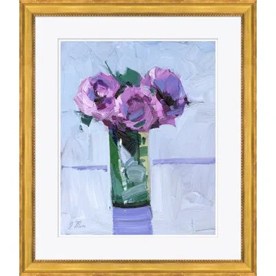 Soicher Marin Roses - Picture Frame Painting In Green;purple;light Blue