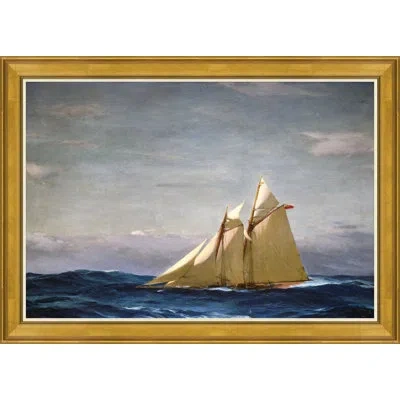 Soicher Marin Schooner - Picture Frame Painting On Canvas In Blue;beige