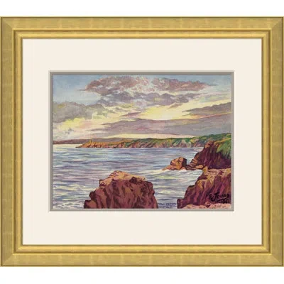 Soicher Marin Seascape Iv By E. Jouan, 1962 - Single Picture Frame Painting In Blue;yellow;rust