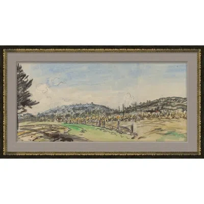 Soicher Marin 'sheffield' - Picture Frame Drawing Print On Paper In Blue;gray;beige