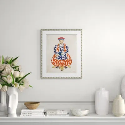 Soicher Marin 'silk Scroll, Man' By Dana Gibson - Picture Frame Painting On Paper In White