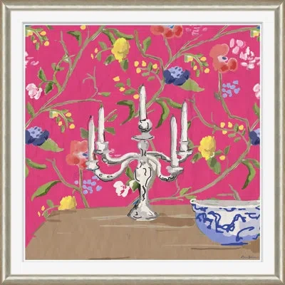 Soicher Marin 'sissinghurst With Blue Bowl' By Dana Gibson - Picture Frame Painting On Paper In Brown;green;pink