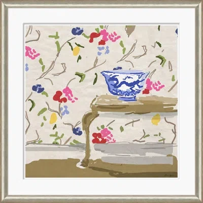 Soicher Marin 'sissinghurst With Dragon Bowl' By Dana Gibson - Picture Frame Painting On Paper In Blue;brown;beige
