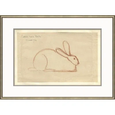 Soicher Marin Sketch Series 'at The Zoo - Laying Bunny' - Picture Frame Drawing Print On Paper In Brown
