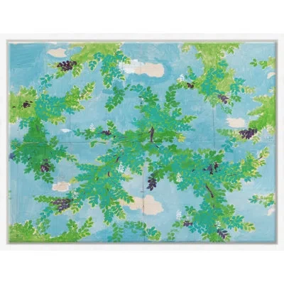 Soicher Marin Skylight (var. 1) By Paule Marrot - Floater Frame Painting In Green