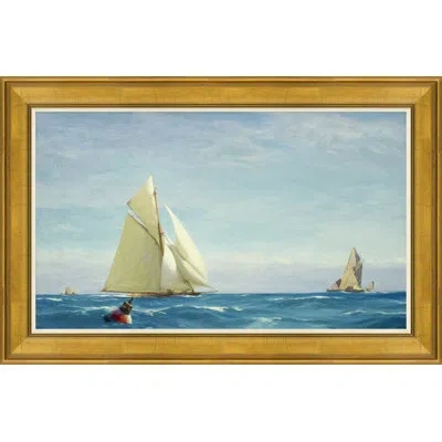 Soicher Marin 'sloop Race' - Picture Frame Painting In Gold Framed Canvas,no Mat