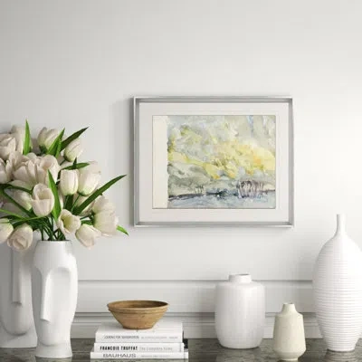 Soicher Marin 'small Russian Sketches 14' - Picture Frame Painting On Paper In Gray;purple;corn Yellow