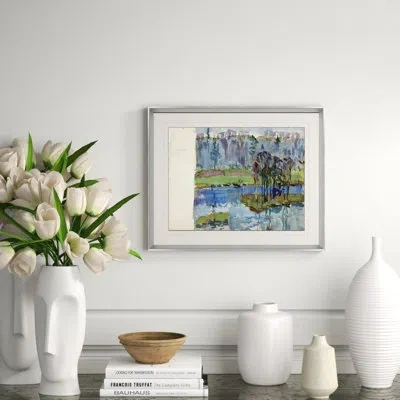 Soicher Marin 'small Russian Sketches 3' - Picture Frame Painting On Paper In Blue;green;beige