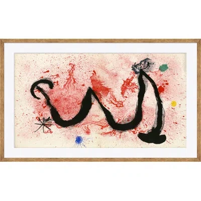 Soicher Marin 'splatter '- Picture Frame Painting On Paper In Black;beige;pink