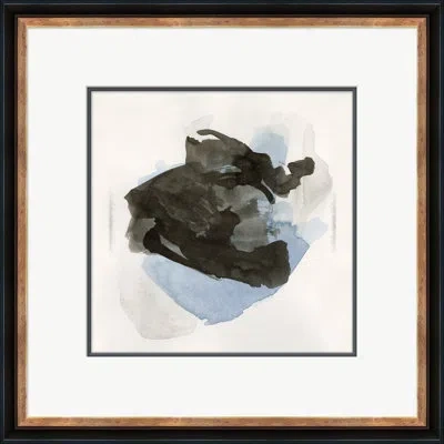 Soicher Marin 'sponge Bob In Black And White 9' - Picture Frame Painting On Paper In Blue;black;white