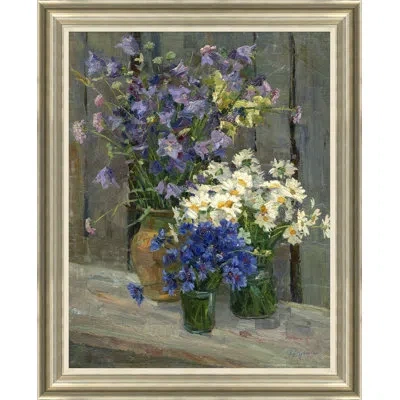 Soicher Marin 'spring Blooms' - Picture Frame Painting On Canvas In Blue;green;gray