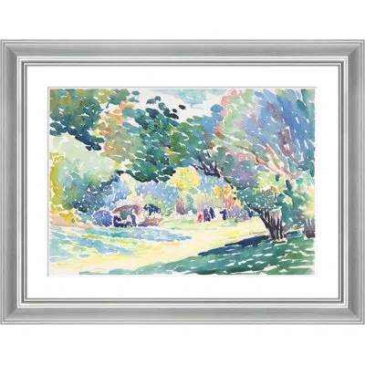 Soicher Marin 'spring Watercolor Landscape' - Picture Frame Painting In Blue;green;beige;yellow