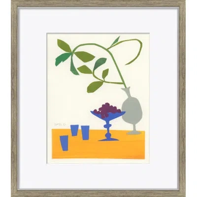 Soicher Marin 'still Life Series - Grapes' By Susan Hable - Picture Frame Painting On Paper In Blue;green;beige;yellow