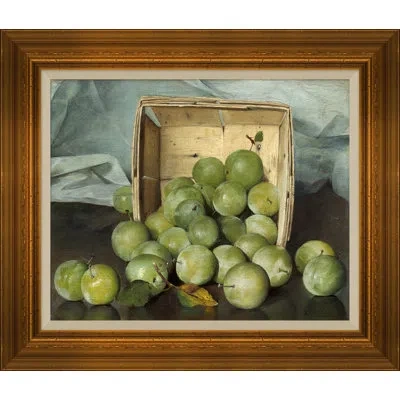 Soicher Marin Still Life With Green Apples - Single Picture Frame Painting In Brown;green;gray