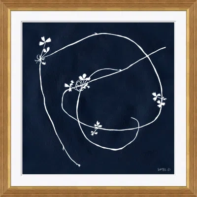 Soicher Marin 'strawberry Vine 2' By Susan Hable - Picture Frame Painting On Paper In Blue;white