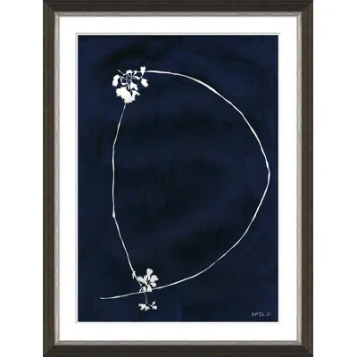 Soicher Marin 'strawberry Vine I' By Susan Hable - Picture Frame Painting In White;navy Blue