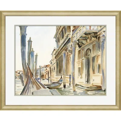 Soicher Marin 'street Series' - Picture Frame Painting On Paper In Brown;gray;cream;dark Blue