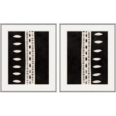 Soicher Marin Striped Abstract I & Ii By Paule Marrot - 2 Piece Single Picture Frame Print Set In Black