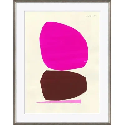 Soicher Marin 'sunset' By Susan Hable - Picture Frame Painting On Paper In Brown;pink;ivory