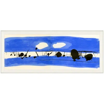 Soicher Marin 'surreal Landscape' - Picture Frame Painting On Paper In Blue;black;white