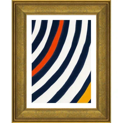 Soicher Marin 'sweep' By Susan Hable - Picture Frame Painting On Paper In Blue;white;red;yellow