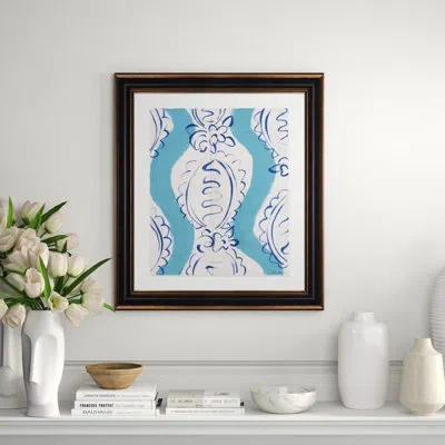 Soicher Marin Synchronisity By Dana Gibson - Picture Frame Painting On Paper In Blue;white