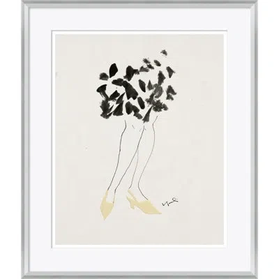 Soicher Marin Textile Woman In Yellow - Picture Frame Drawing Print On Paper In White