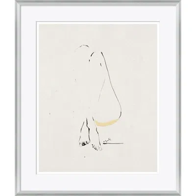 Soicher Marin Textile Woman In Yellow - Picture Frame Drawing Print On Paper In Neutral