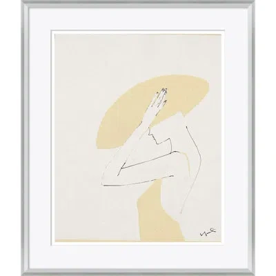 Soicher Marin Textile Woman In Yellow - Picture Frame Painting On Paper In White