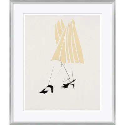 Soicher Marin Textile Woman In Yellow - Picture Frame Painting On Paper In Black;beige