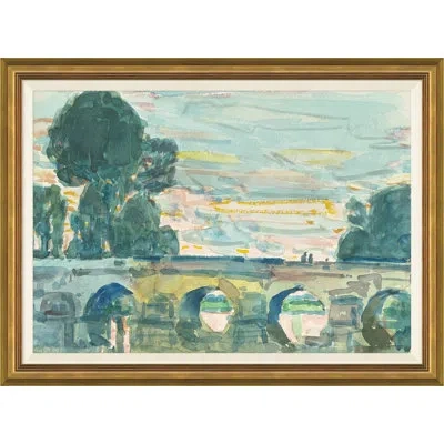 Soicher Marin The Bridge At Grez Recto, 1904 - Picture Frame Painting In Blue;green;yellow