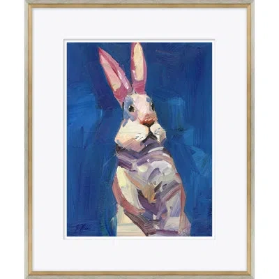 Soicher Marin The Bunny - Picture Frame Painting On Paper In Blue;gray