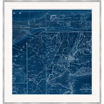 Soicher Marin 'the Hudson 3' - Picture Frame Graphic Art On Paper In Blue