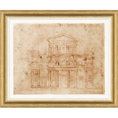 Soicher Marin Tratteggiare Casa By David Phoenix - Picture Frame Drawing Print On Paper In Brown