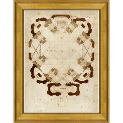 Soicher Marin Tratteggiare Ii By David Phoenix - Picture Frame Drawing Print On Paper In Light Brown;dark Brown