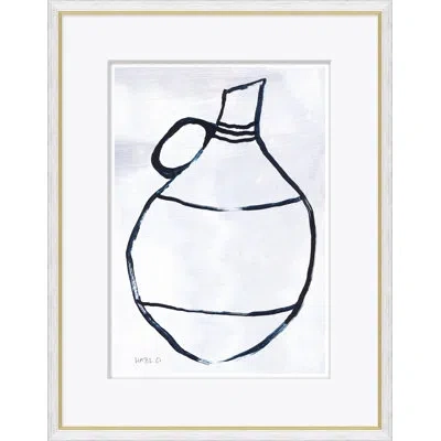 Soicher Marin 'tribal Pot' By Susan Hable - Picture Frame Painting On Paper In Black;white;gray