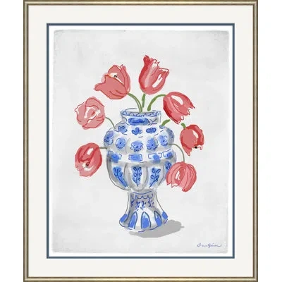 Soicher Marin 'tulipierre I' By Dana Gibson - Picture Frame Painting On Paper In White
