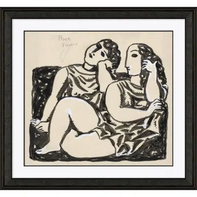 Soicher Marin Two Seated Women By David Phoenix - Picture Frame Drawing Print On Paper In Multi