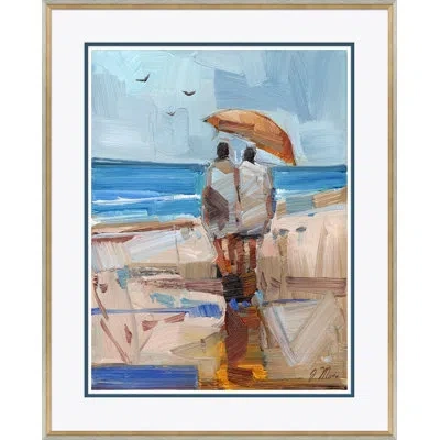 Soicher Marin Under The Umbrella - Picture Frame Painting In Blue;brown