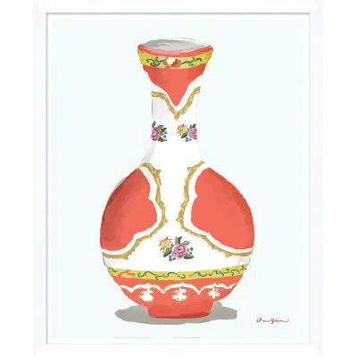 Soicher Marin 'vase Series' By Dana Gibson - Picture Frame Painting On Paper In Orange