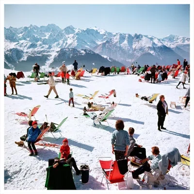 Soicher Marin Verbier Vacation By Slim Aarons - Photograph In Multi