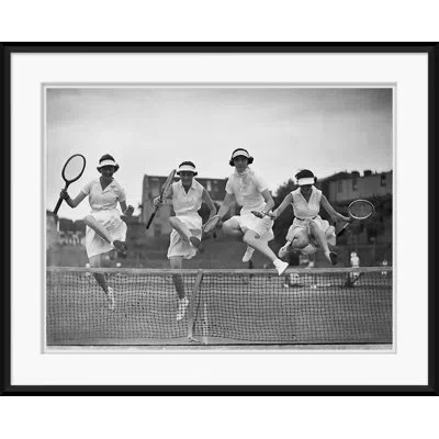 Soicher Marin Vintage Black And White Tennis Game I - Picture Frame Photograph Print On Paper In Multi