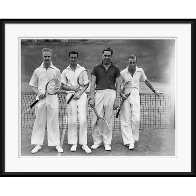 Soicher Marin 'vintage Black And White Tennis Game Iii' - Picture Frame Photograph Print On Paper In White;gray
