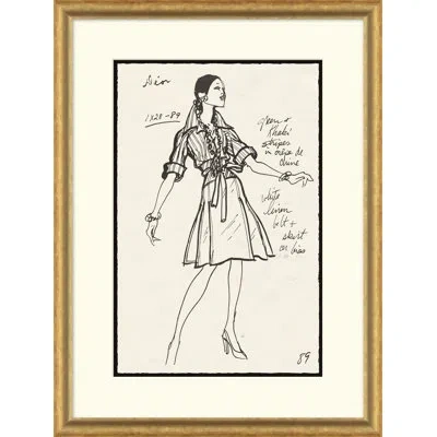 Soicher Marin Vintage Fashion Sketches - Single Picture Frame Drawing Print On Paper In Brown