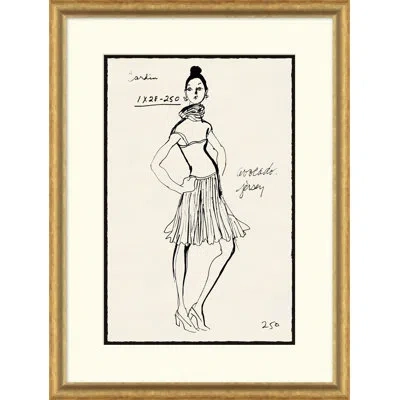 Soicher Marin Vintage Fashion Sketches - Single Picture Frame Drawing Print On Paper In Multi