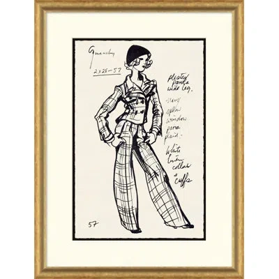 Soicher Marin Vintage Fashion Sketches - Single Picture Frame Drawing Print On Paper In Black