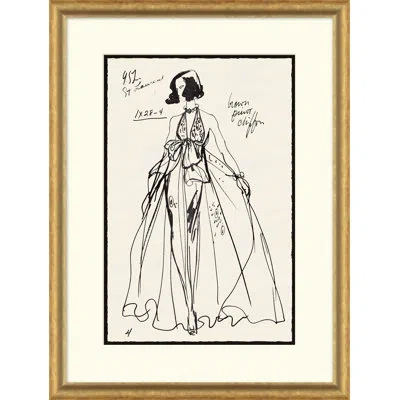 Soicher Marin Vintage Fashion Sketches - Single Picture Frame Drawing Print On Paper In Multi